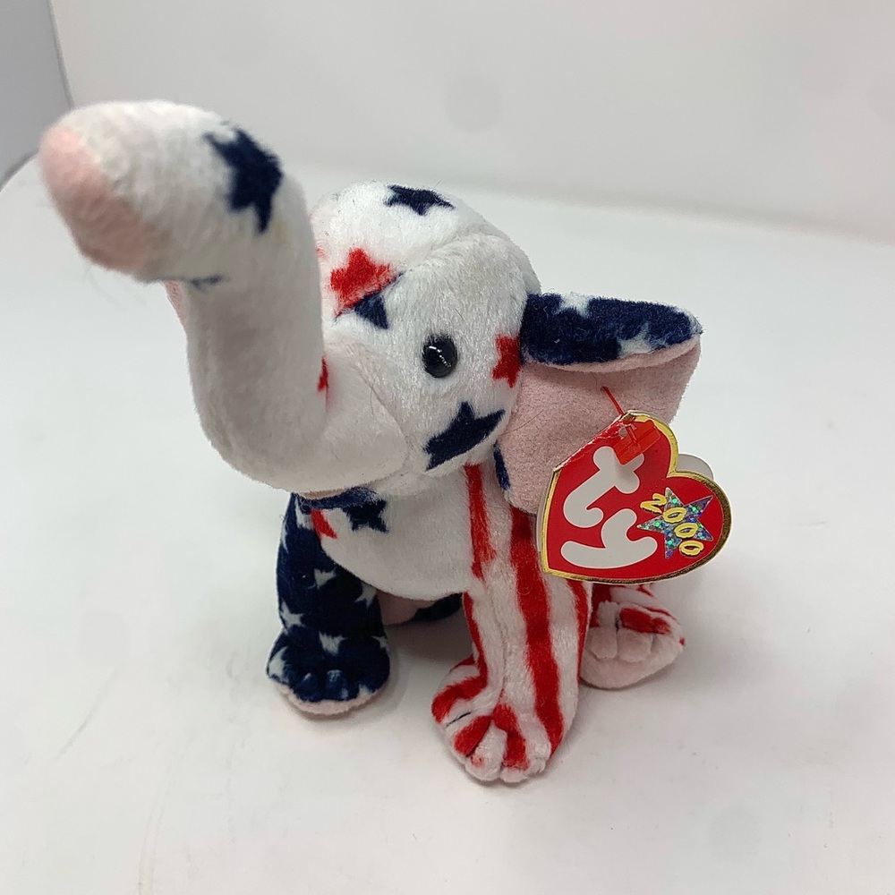 “Righty 2000” The Elephant Republican Plush Beanie Baby With Tag By TY